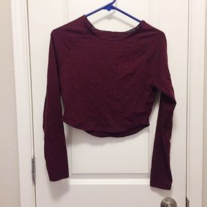 Burgundy Paragon Long sleeve crop top
